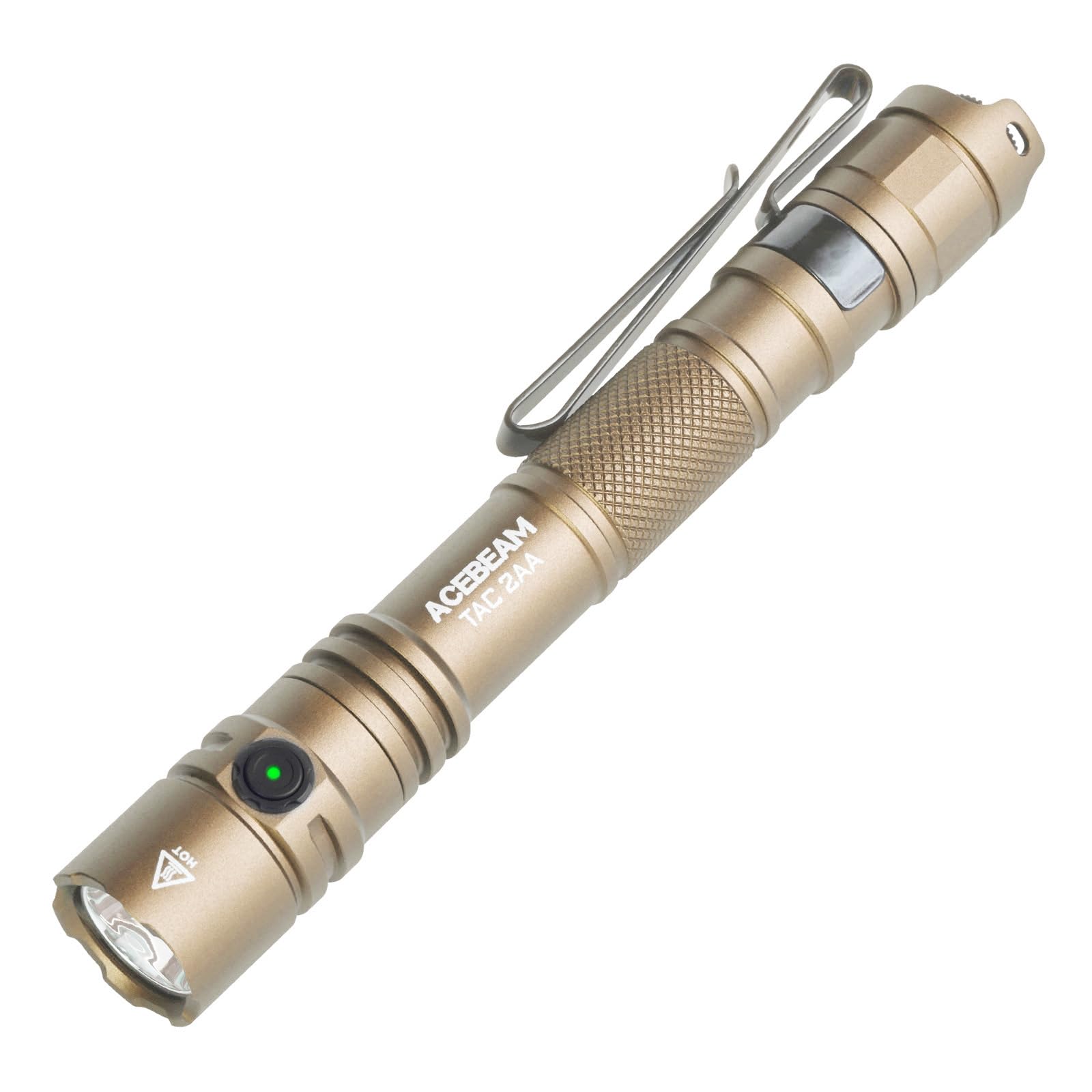 ACEBEAM TAC 2AA EDC Tactical Dual Modes Flashlight Rechargeable, 1400 High Lumens Flashlight, Dual Switch Pocket LED Flashlight, Super Bright Small Flash Light for Emergency, Camping, Home(SFT-25R HI)