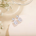 EAMTI Wedding Earrings for Women Cubic Zirconia Dangle Bridal Earrings 925 Sterling Silver Post Oval Earring for Prom Bridesmaid