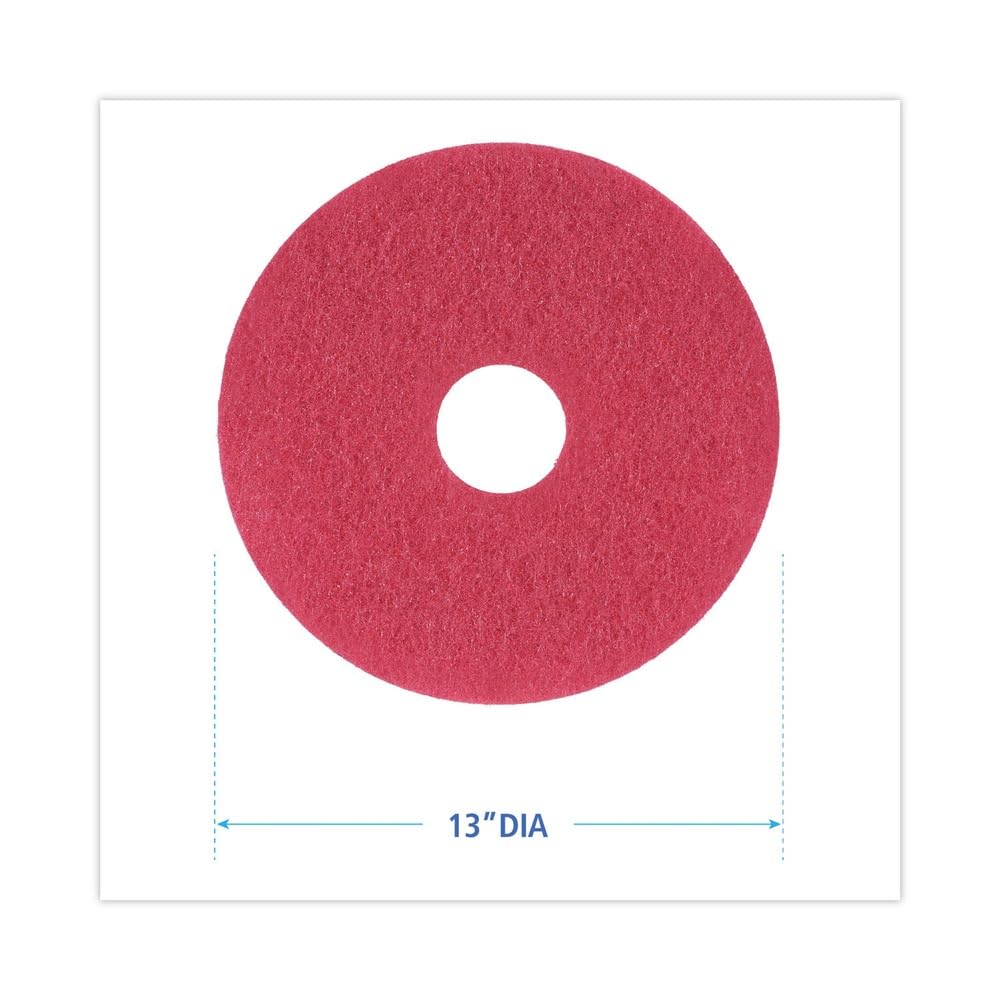 Boardwalk 4013RED Standard Floor Pads 13" dia Red 5/Carton