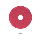 Boardwalk 4013RED Standard Floor Pads 13" dia Red 5/Carton