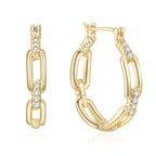 RYHIX 14K Gold Hoop Huggie Earrings for Women Gold Earrings Hoops Earring Trendy Cable Design Womens Earring 25mm