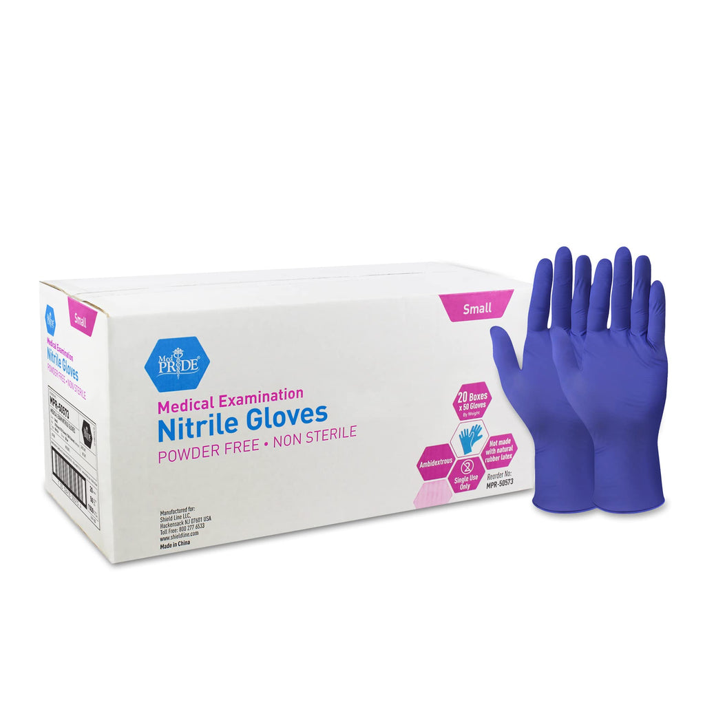 MED PRIDE Nitrile Medical Exam Gloves,Powder & Latex-Free,Large,1000-Count