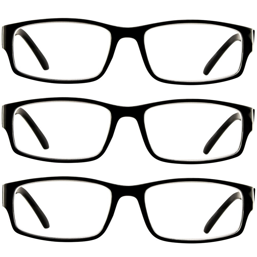 TruVision Readers Reading Glasses - 9504H - 3 Pack - Black - 1.50
