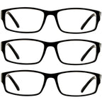 TruVision Readers Reading Glasses - 9504H - 3 Pack - Black - 1.50