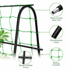 FOLLOOK Cucumber Trellis for Raised Garden Bed, 63x48inch, Black
