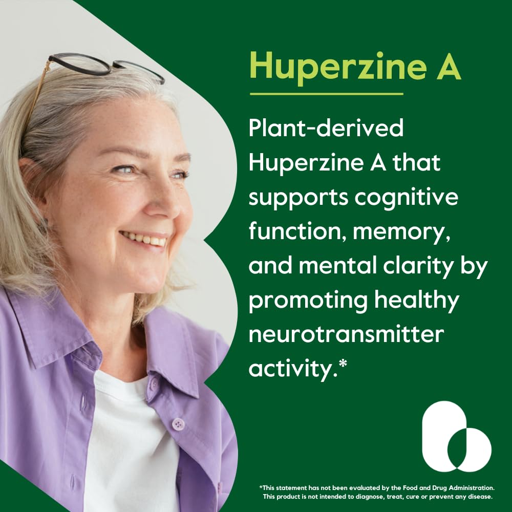 BESTVITE Huperzine A 200mcg from Naturally Derived Huperzia Serrata (120 Vegetarian Capsules) - No Stearates - No Flow Agents - Vegan - Non GMO - Gluten Free - Superior Form of Huperzine A