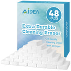 AIDEA Magic Sponges Cleaning Eraser, 2X Density Stronger Sponge for Household, Powerful Scrubber Foam Pads, Multi-Surface Cleaning Supplies for Kitchen, Furniture, Bathroom, Sink, Wall, 48 Pads