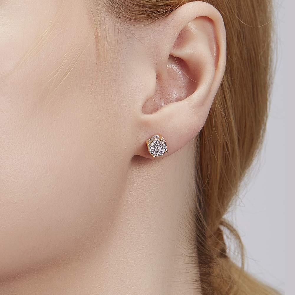 SENTERIA 18K Gold Plated Stud Earrings for Men Women Screw Back Earrings