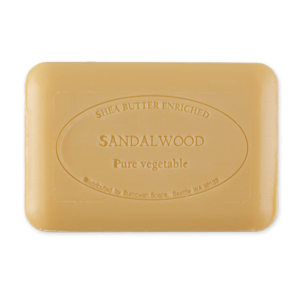 Pre de Provence Artisanal Soap Bar, Enriched with Organic Shea Butter, Natural French Skincare, Quad Milled for Rich Smooth Lather, 8.8 Ounce, Sandalwood