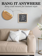 Changeable Felt Letter Board with LED Lights - 10��10" Message Custom Signs & Wood Stand & 450 Letters, Poster Board for Christmas/Pregnancy/Baby Announcement/Classroom Wall Decor Gifts, Grey