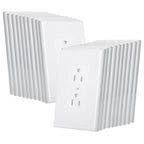 Bates- 1-Gang Duplex Wall Plate, 3.18"x 4.98", 20 Pack White