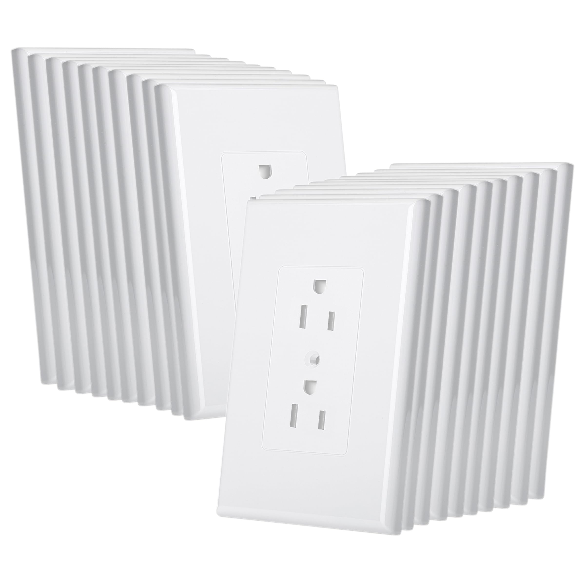 Bates- 1-Gang Duplex Wall Plate, 3.18"x 4.98", 20 Pack White