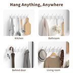 GWAAZXGZ Coat Rack Wall Mount Hooks - 15 Inch Matte White Metal 6-Hook Organizer Wall Mounted, Modern Kids Room, Entryway & Bathroom Hanger for Beach Towels, Coats, Purses, Bags (2 Pack)