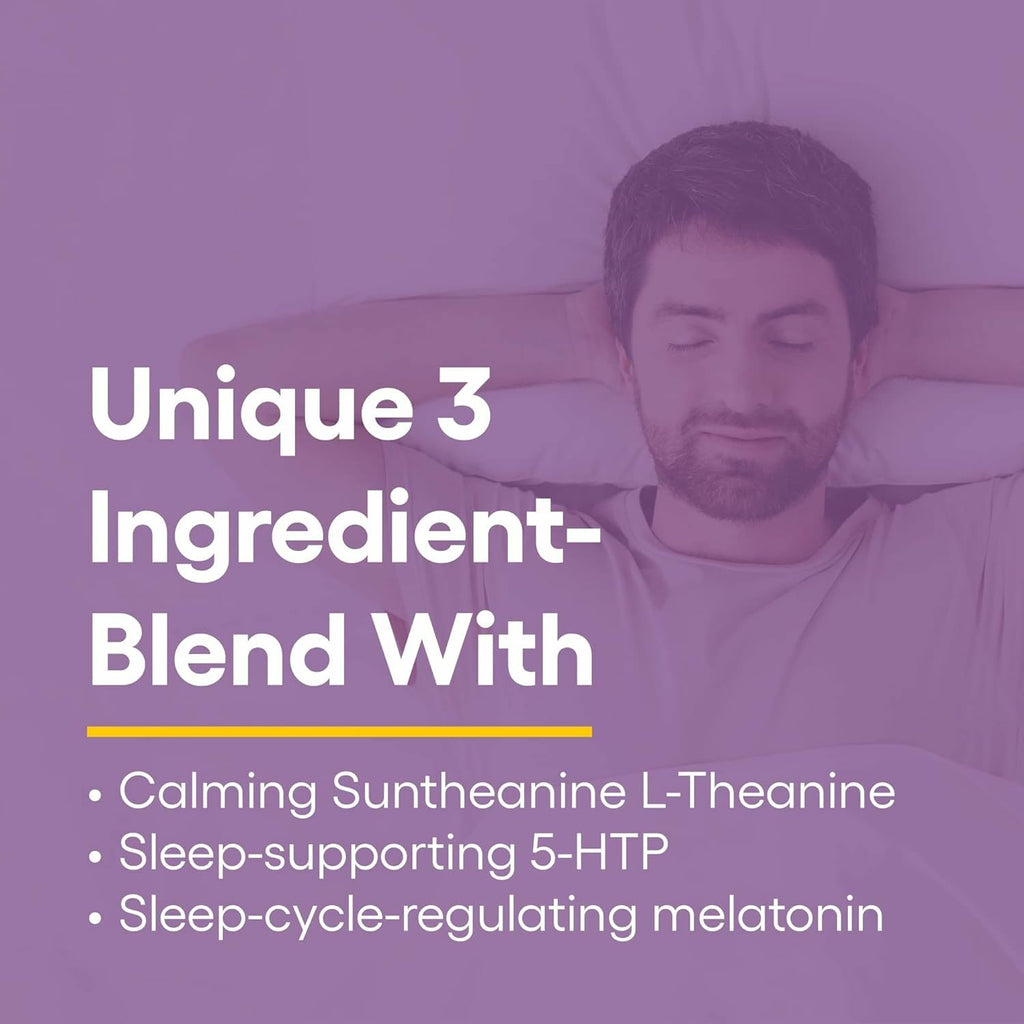 Natural Factors Tranquil Sleep - Calm Sleep Health Supplement - Relaxation Support Supplement with Melatonin & 5-HTP - 60 Chewable Tablets (30 Servings)
