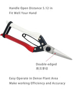 Double-Edge Garden Shears Micro-Tip Pruning Shears Extra Heavy Straight Garden Scissors Effortless Cuts Pruning Shears for Gardening Clippers for Plant Herb Flower Harvesting Fruits vegetables