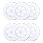 STAR-SPANGLED 6 Pack 2.8” Motion Sensor Lights Indoor AAA Battery Operated, Stick on LED Puck Light for Stairs, Under Cabinet, Closet, Cool White