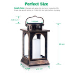 TomCare Solar Lights Flickering Flame Upgraded Metal Solar Lantern Outdoor Hanging Decorative Lanterns Heavy Duty Solar Powered Waterproof Outdoor Lighting for Patio Garden Christmas, 2 Pack (Bronze)
