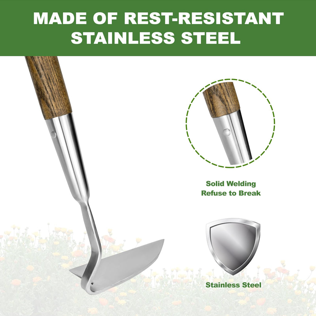 Haliaeetus Sickle Hoe, 58'' Long Handle Japanese Hand Hoe for Removing Weed