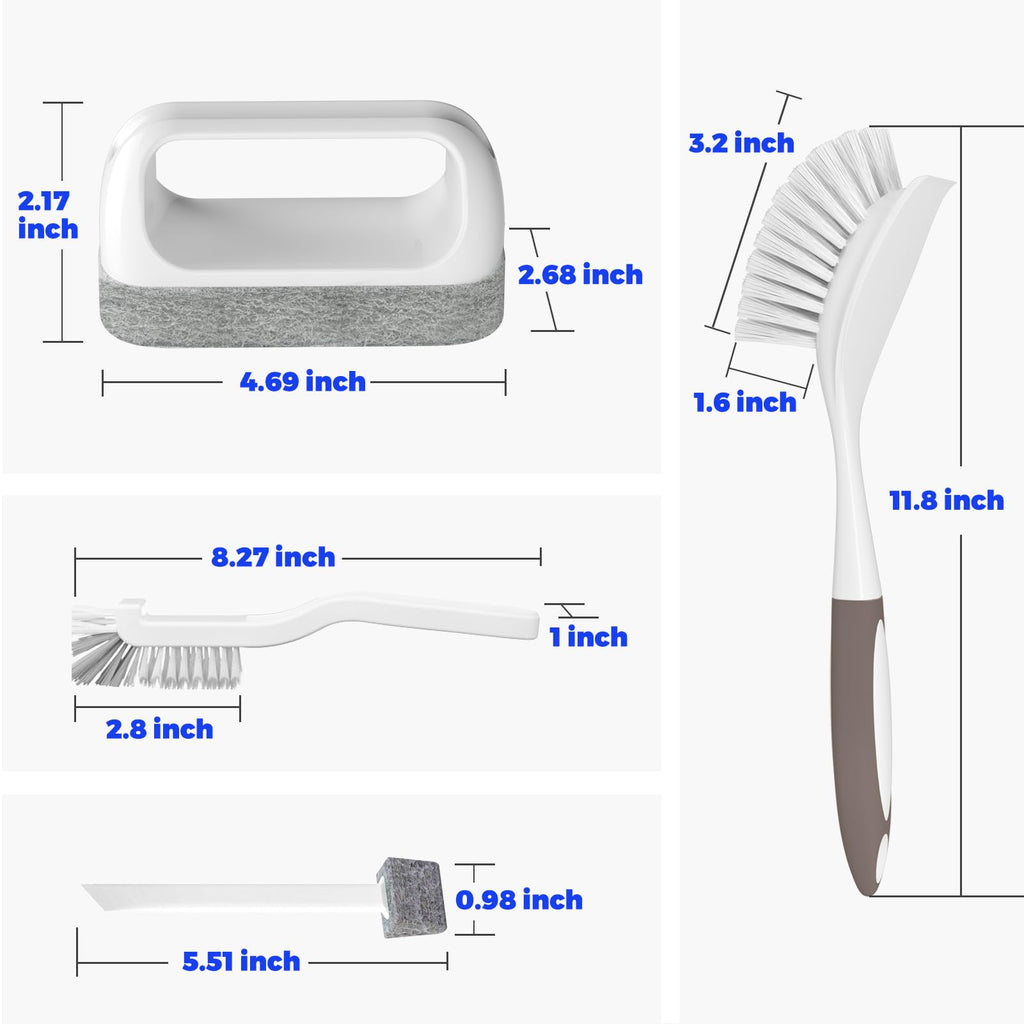 Holikme Dish Brush Cleaning Brush Set for Cleaning Groove Gap,Brown