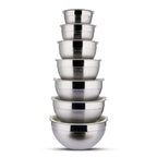 YIHONG Stainless Steel Mixing Bowls Set, 7 Piece Metal Mixing Bowls with Lids Set for Kitchen, Nesting Steel Mixing Bowls Ideal for Baking, Prepping, Cooking, and Serving Food(White)