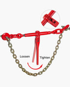 VEVOR Chain and Binder Kit 3/8 in-1/2 in, Ratchet Load Binders 8267 lbs Working Strength, Ratchet Binders and Chains, 3/8 in x 10 ft G80 Chains with G70 Hooks, for Truck, Tie Down, Hauling, Towing