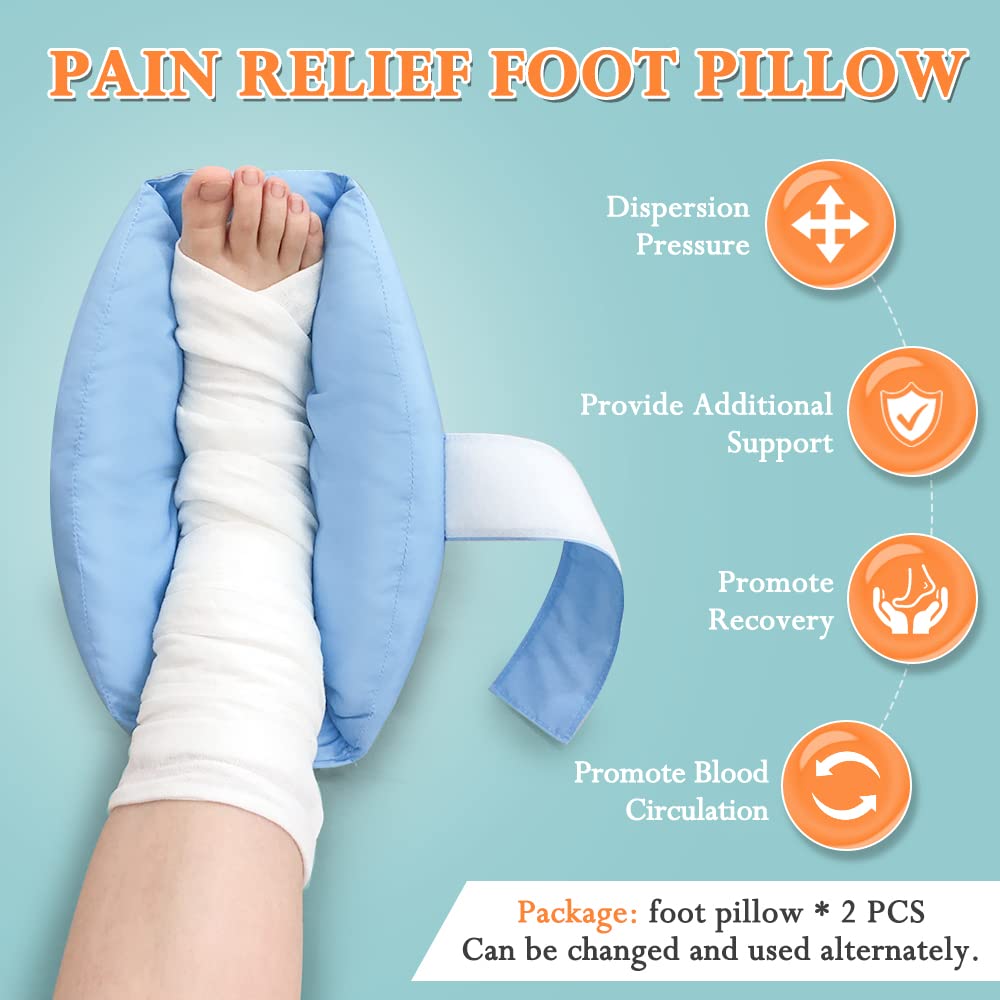 Heel Cushion Protector Foot Boot for Injuries Foot Elevation Pillow Ankle Protector Bed Sore Cushion (1 Pair) Pain Pressure Relief From Sores And Ulcers