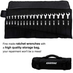 Egofine Ratcheting Wrench Set, 6 mm - 24 mm Metric Wrench Set 18pc, 72 Teeth Combination Wrenches Set, Chrome Vanadium Steel with a Roll Up Storage Bag