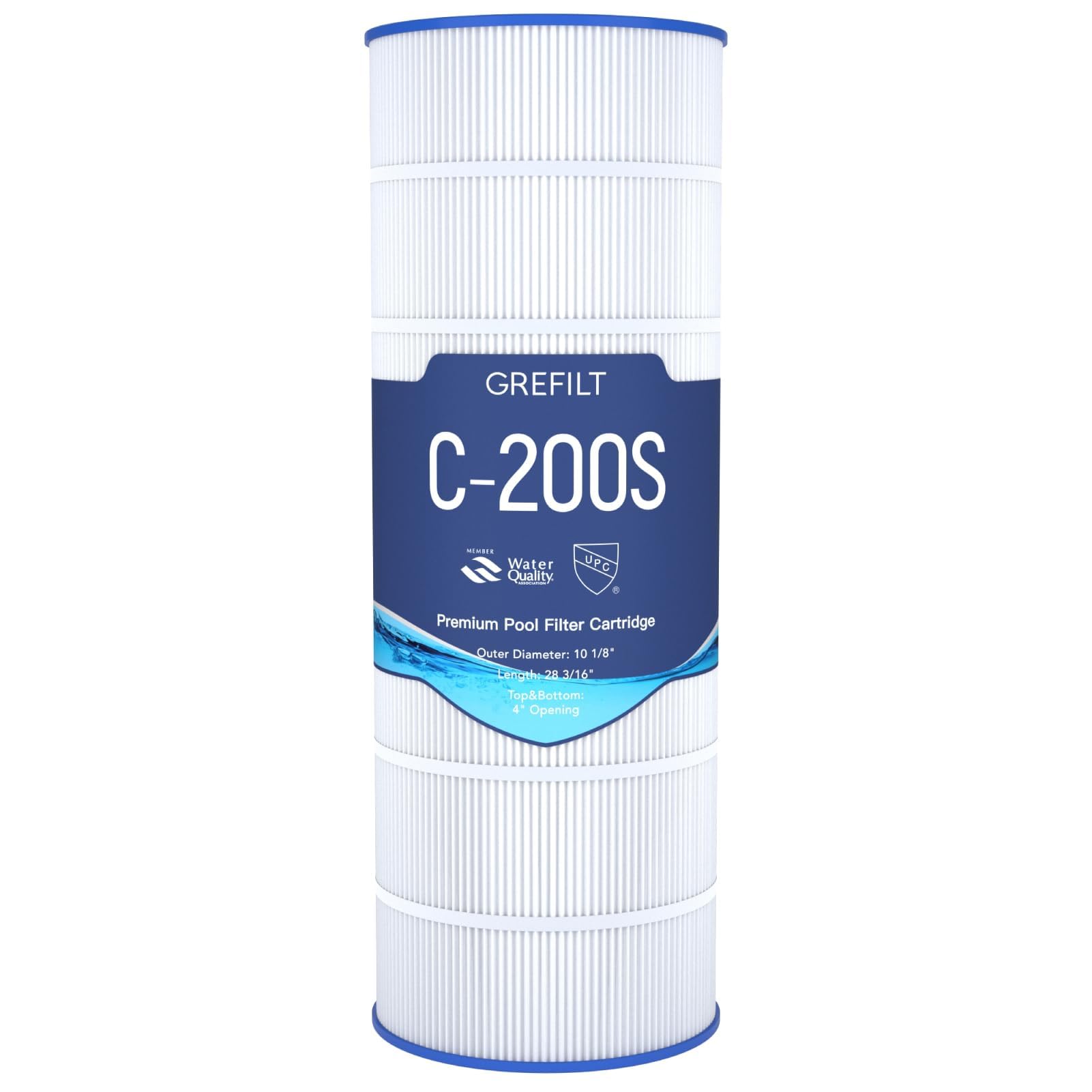 Grefilt C200S Pool Filter Cartridge, Compatible with Hayward CS200E, CX200XRE, Replaces Pleatco PA200S, Ultral-D5, 200 sq. ft