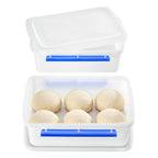 Vtopmart 2 Pack Pizza Dough Proofing Box, Pizza Dough Container with Snap-on Lids, BPA Free Food Storage Containers with Lids and Buckle-Up Latches, Bread Proofing Box Fits 4-6 Balls