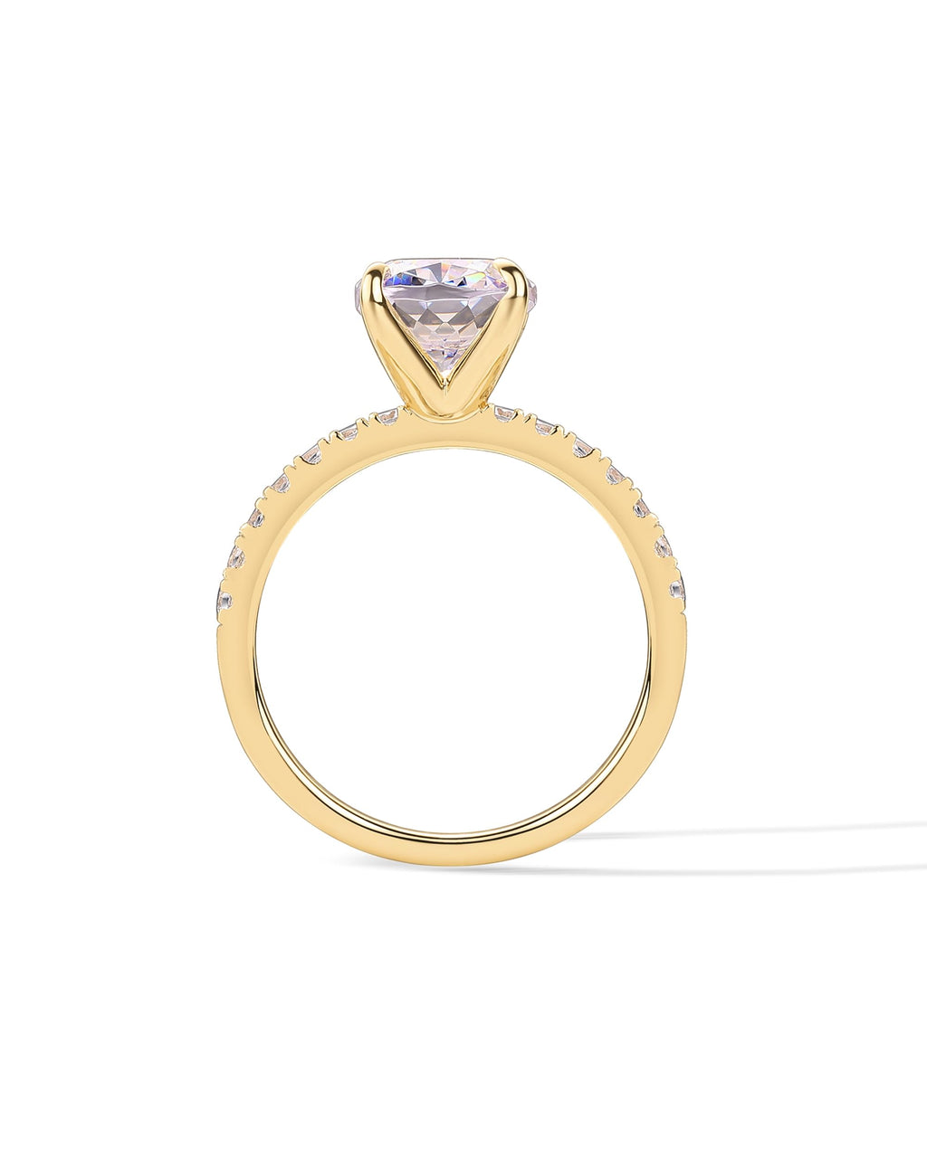 PAVOI 14K Yellow Gold Plated 3CT Cushion Cut Elongated CZ Engagement Ring