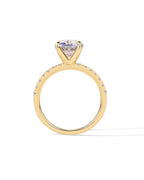 PAVOI 14K Yellow Gold Plated 3CT Cushion Cut Elongated CZ Engagement Ring