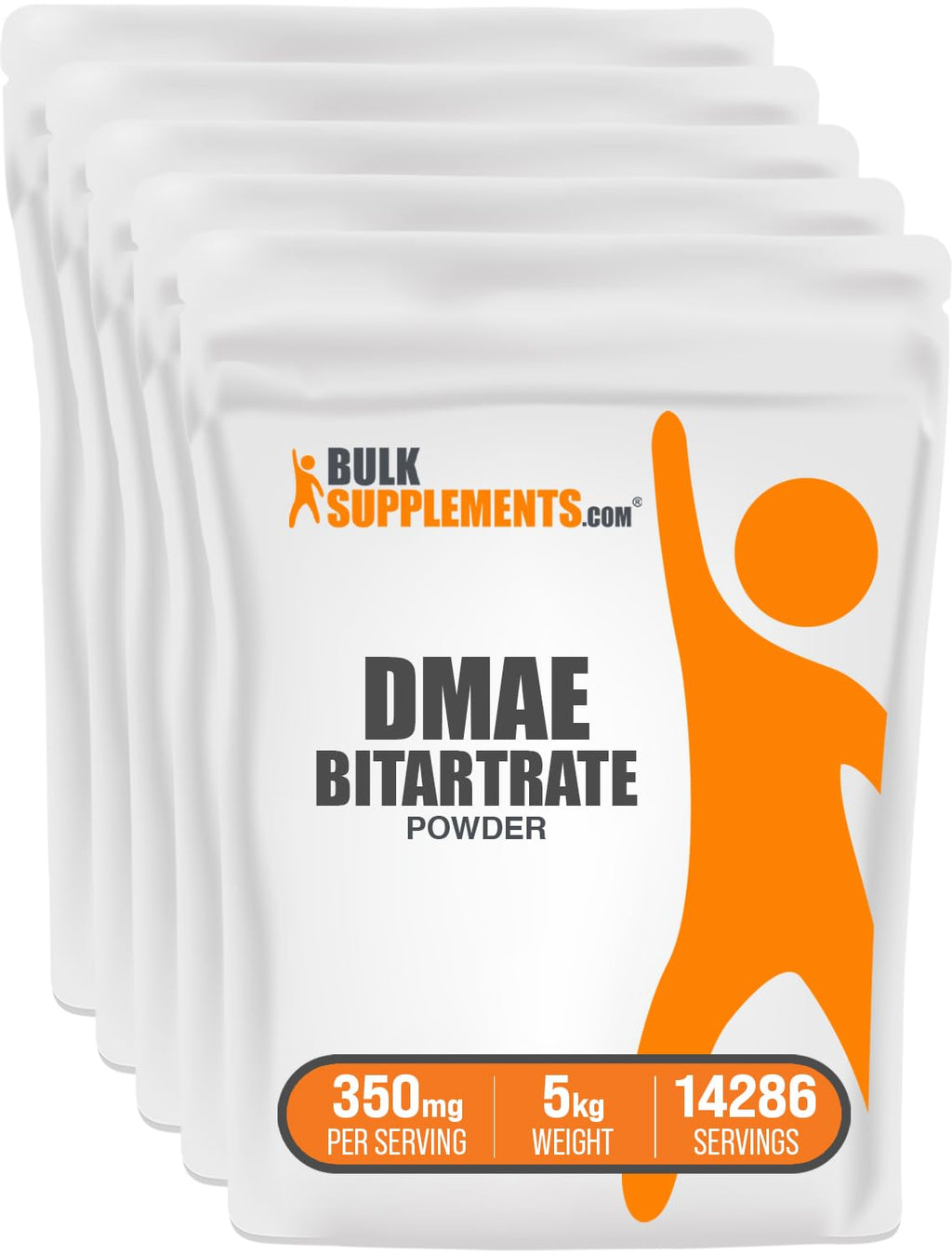 BulkSupplements.com DMAE Bitartrate Powder - Dimethylaminoethanol Bitartrate, DMAE Supplement - Unflavored & Gluten Free, 350mg per Serving, 1kg (2.2 lbs) (Pack of 5)