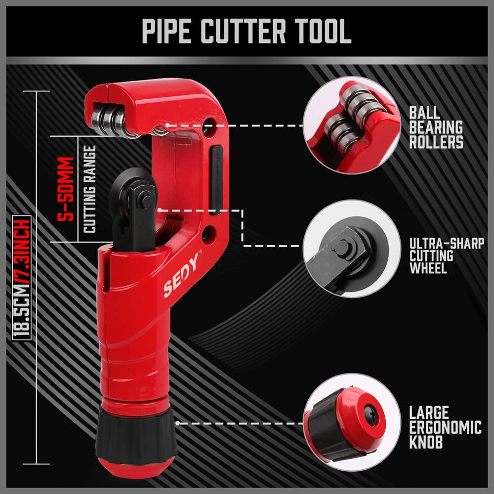 Ultimate Tube Cutter Set - Heavy Duty Pipe Cutter 3/16"-2" OD, Mini Tube Cutter 1/8"-7/8", Deburring Tool - for Copper, Aluminum, PVC Pipes - High-Quality Cutting & Deburring Tools for Professionals
