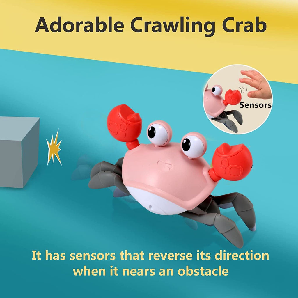 control future Baby Girl Toys Tummy Time: Pink Crawling Crab Babies Montessori Toy Learning 36 Months 3 Year Old Birthday Infant Girls Valentines Gifts Stuff 0 1 2 Essentials
