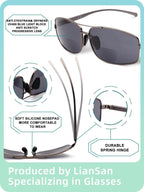 LianSan 2 Packs Premium Metal Bifocal Sunglasses for Men Women Retro Top Clear Sun Readers with UV Protection(Multicolor,1.75x)