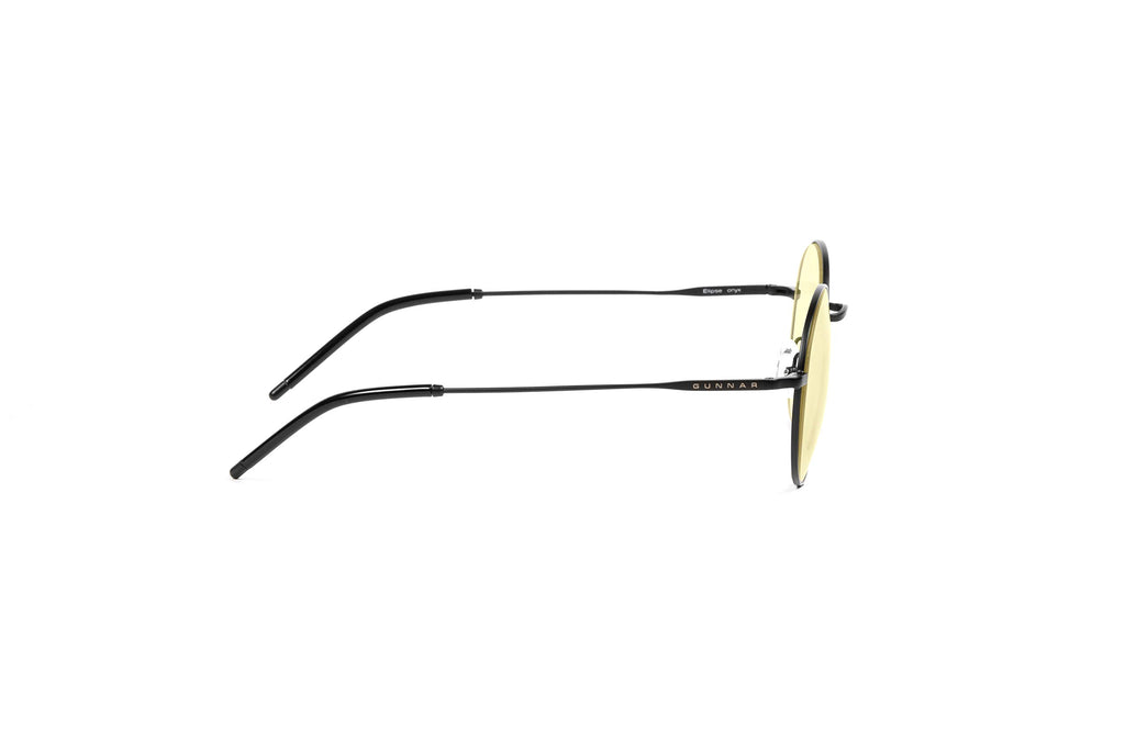 Gunnar Optiks Amber Lens Round Blue Light Blocking, Black, Adult