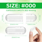 Angtai JN Capsules Size 000 Vegan Empty Plant Based Clear (500 Count) Gluten Free, Non-GMO, Halal Certified Pill Caps Filling Kit with 2 Spoons for Vegetarian DIY Your Own Supplements