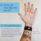 Sea-Band Anti-Nausea Acupressure Wristband for Motion & Morning Sickness, 1 Pair, Black