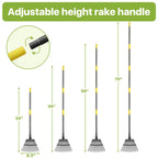 Rake for Leaves, Small Leaf Rake for Garden, 70-inch Adjustable Metal Rakes-Tool with 11 Steel Tines for Gardening, Yard, Shrub, Flower Beds, Lawns
