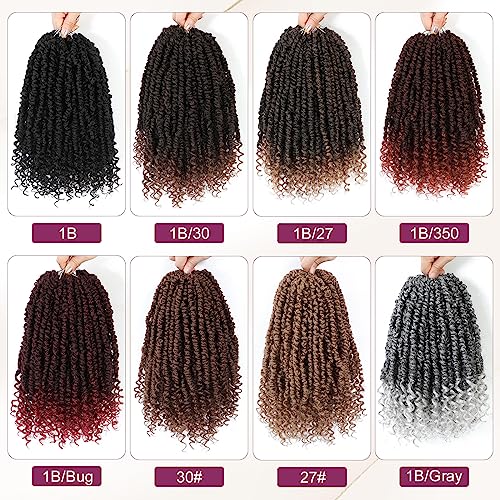 Passion Twist Hair,Pretwisted Crochet Hair 12 Inch,Passion Twist Crochet Hair 8 Packs Pretwisted Passion Twist Hair,Short Pre Looped Crochet Hair for Black Women(30#)