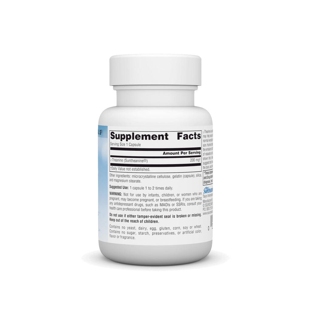 Source Naturals Serene Science L-Theanine, Made with Suntheanine, for Focused Relaxation, 200 mg - 30 Capsules