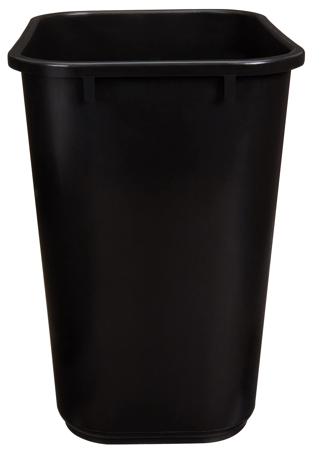 Amazon Basics Rectangular Plastic Office Wastebasket,14.4"L x 10.3"W x 15"H, 7 Gallon, Easy to Clean, Black, Pack of 2