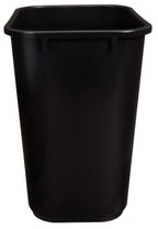 Amazon Basics Rectangular Plastic Office Wastebasket,14.4"L x 10.3"W x 15"H, 7 Gallon, Easy to Clean, Black, Pack of 2