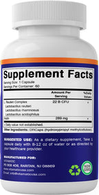 Vitamatic Lactobacillus Reuteri Complex – 22 Billion CFU per Delayed Release Capsule – 60 Capsules – Digestive & Gut Health Support – with Prebiotic Inulin Fiber (Pack of 2)