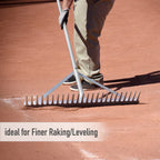 Colwelt Landscape Rake - 24Tines, Aluminum Head with 68" Handle, 24" Width for Beach & Lawn Care