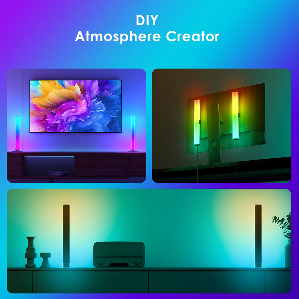 Barhootao RGB Light Bar,Smart LED Light Bar for Room,16 Million Colors,Three Control Modes,Dynamic Music Sync Mode,213 Preset Modes,USB Interface���Without Adapter���