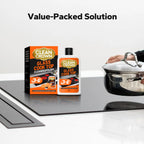 CleanCrown 3-in-1 Cooktop Cleaner Kit (19 Oz Cooktop Cleaner + Scrubbing Pad + Scraper), Stovetop Cleaner for Electric Top Stoves, Ceramic Cooktops & Fireplace Glass, Remove Burned on Food, Grease
