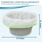 TidyCare Bedside Commode Liners for Portable Toilet Chair Bucket and Bedpan | Value Pack of 96 Disposable Waste Bags for Adults in Medical Care | Universal Fit Portable Toilet Liners