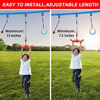Ninja-Twister Swing Spins Set: Slackline Attachments - 360° Handle Twist-Spin Flips Toy Activate Ninja Powers Warrior Accessories Kids Hang Toys for Playground Backyard, Red