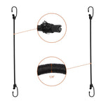 ZHOUBIN 18 inch Bungee Cords with Hooks - Black Bungee Cords 6 Pcs